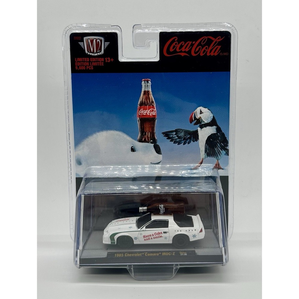 M2 Machines Coca-Cola 1985 Chevy Camaro IROC-Z Polar Bear 1:64 NEW